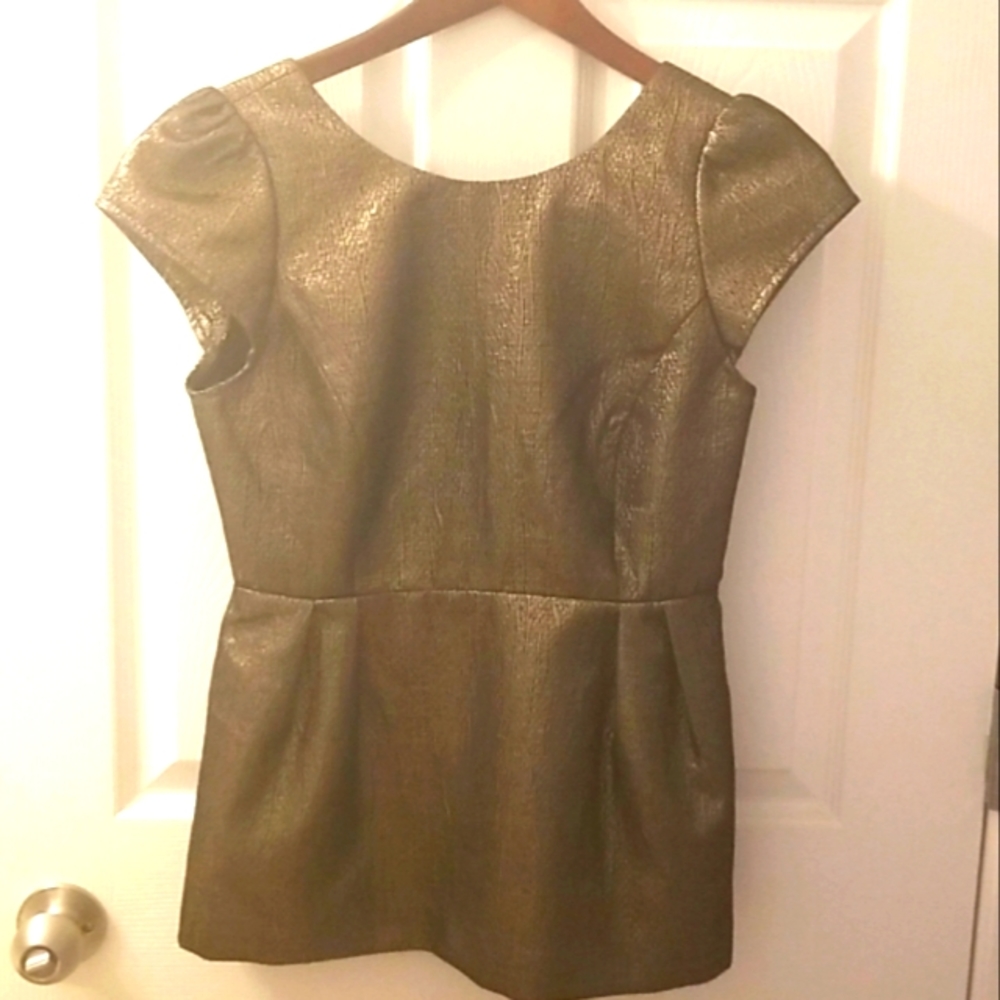 Annie Griffin metallic top and mini skirt